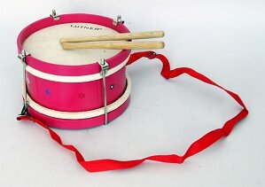 Детский барабан розовый, диаметр 22см Lutner FLT-KTYG-1A в интернет магазине детских музыкальных инструментов Музыка Детям 