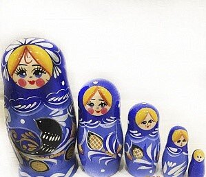 Матрешка "Жар птичка малая" 5 кукольная, Хохлома LHM10184 в интернет магазине детских музыкальных инструментов Музыка Детям 