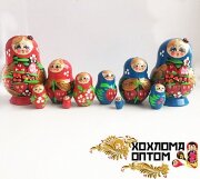 Матрешка "Клубничка малая" 5 кукольная, Хохлома LHM10171