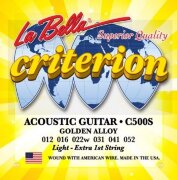 Комплект струн для акустической гитары, бронза, Light, 12-52, La Bella C500S Criterion
