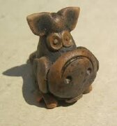 Свистулька маленькая Свинья, обварная, Керамика Щипановых SM05
