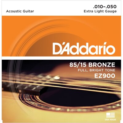D`Addario Струны для акустической гитары Extra Light 10-50 EZ900 AMERICAN BRONZE 85/15  в интернет магазине детских музыкальных инструментов Музыка Детям 