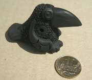 Свистулька маленькая Ворона, черная, Керамика Щипановых SM01