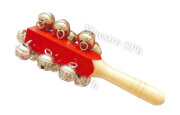 Бубенцы на деревянной ручке Jingle Bell (13 бубенцов), цв:красный, GRACE G19-13D